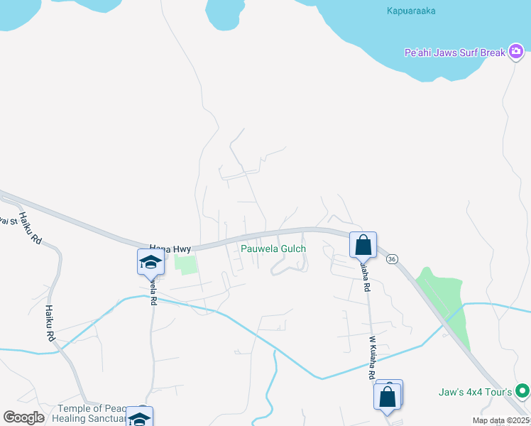 map of restaurants, bars, coffee shops, grocery stores, and more near 40 Kahiapo Place in Haiku-Pauwela