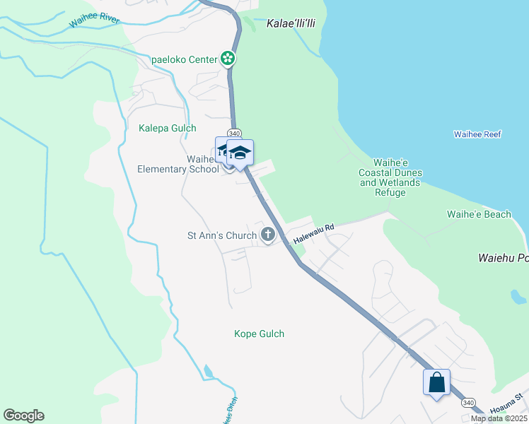 map of restaurants, bars, coffee shops, grocery stores, and more near 2035 Kahekili Highway in Wailuku