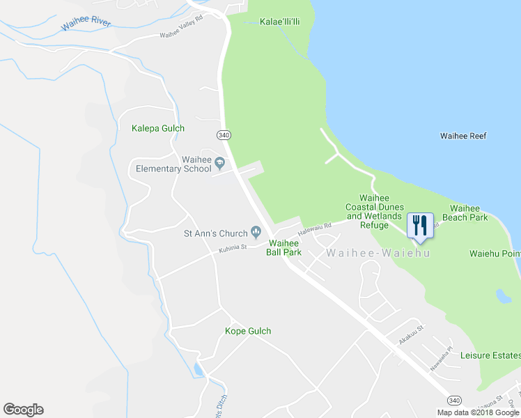 map of restaurants, bars, coffee shops, grocery stores, and more near 2038 Kahekili Highway in Wailuku