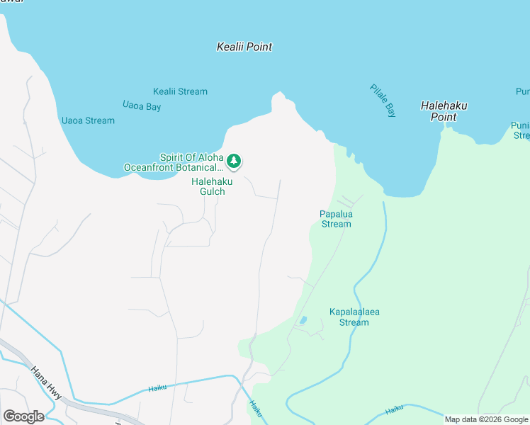 map of restaurants, bars, coffee shops, grocery stores, and more near 2 Haumana Road in Haiku-Pauwela