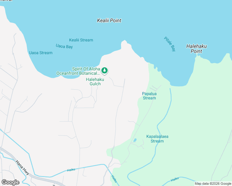 map of restaurants, bars, coffee shops, grocery stores, and more near 2 Haumana Road in Haiku-Pauwela