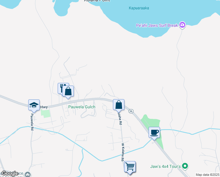 map of restaurants, bars, coffee shops, grocery stores, and more near 89 Nahele Road in Haiku-Pauwela