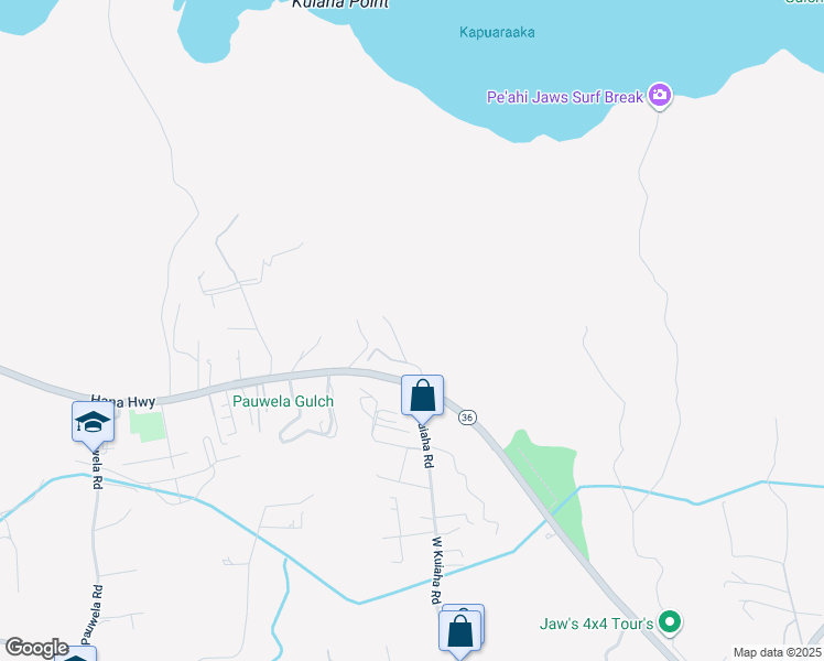 map of restaurants, bars, coffee shops, grocery stores, and more near 203 Nahele Road in Haiku-Pauwela