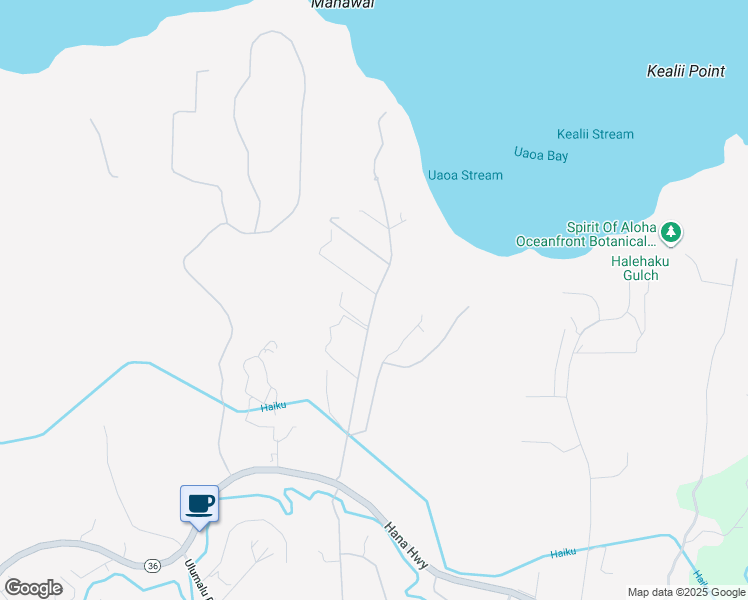 map of restaurants, bars, coffee shops, grocery stores, and more near Manawai Place in Haiku-Pauwela