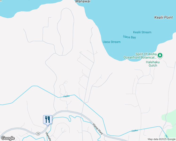 map of restaurants, bars, coffee shops, grocery stores, and more near 237 Manawai Place in Haiku-Pauwela