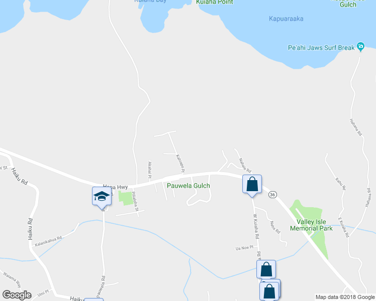 map of restaurants, bars, coffee shops, grocery stores, and more near 70 Kahiapo Place in Haiku-Pauwela
