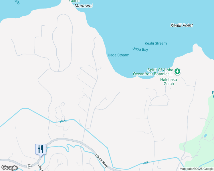 map of restaurants, bars, coffee shops, grocery stores, and more near 402 Mehana Road in Haiku-Pauwela