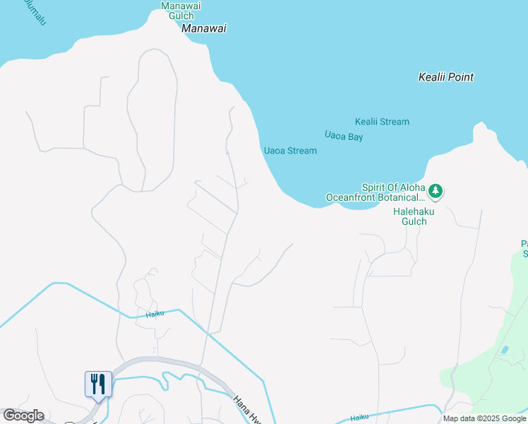 map of restaurants, bars, coffee shops, grocery stores, and more near 402 Mehana Road in Haiku-Pauwela