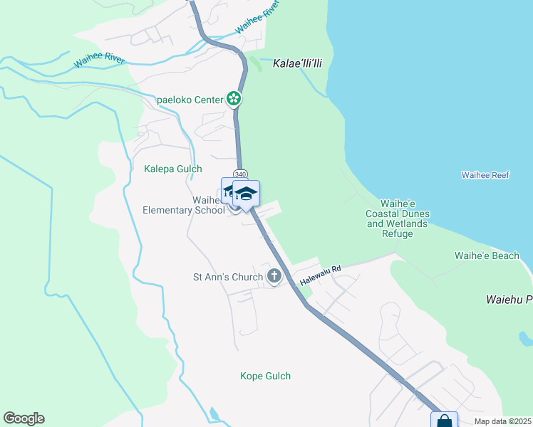 map of restaurants, bars, coffee shops, grocery stores, and more near 2110 Kahekili Highway in Wailuku