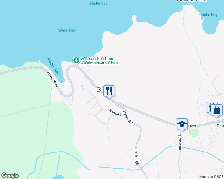 map of restaurants, bars, coffee shops, grocery stores, and more near 0 Hana Highway in Paia