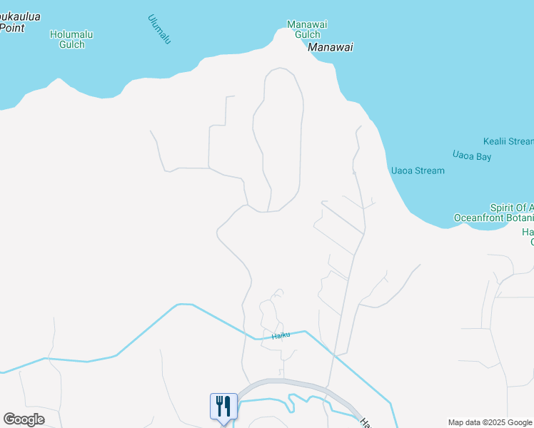 map of restaurants, bars, coffee shops, grocery stores, and more near 400 Kai Huki Circle in Haiku-Pauwela