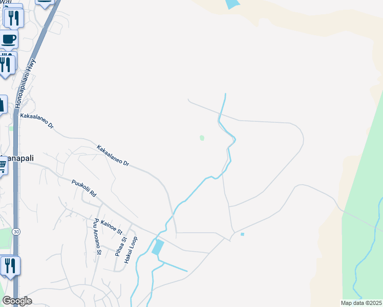 map of restaurants, bars, coffee shops, grocery stores, and more near 1053 Oka Kope Street in Lahaina