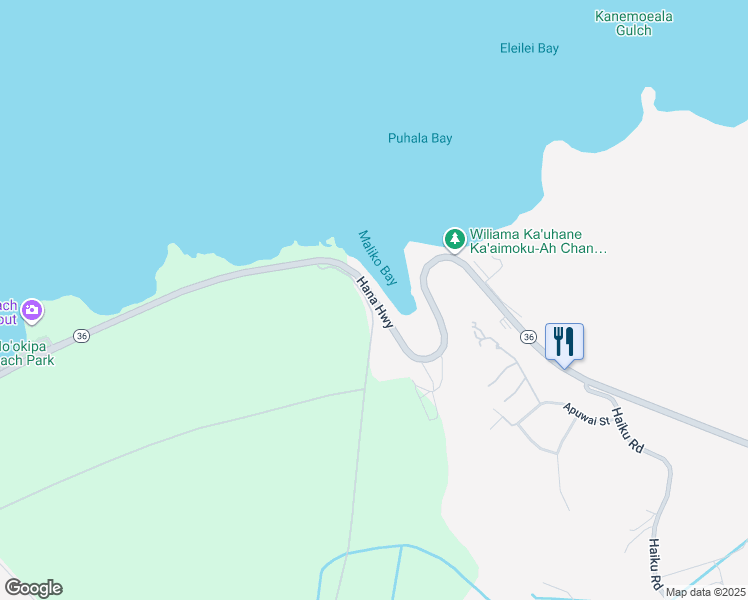 map of restaurants, bars, coffee shops, grocery stores, and more near 153 Hana Highway in Maui County