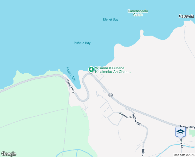 map of restaurants, bars, coffee shops, grocery stores, and more near 2233 Hana Highway in Haiku-Pauwela