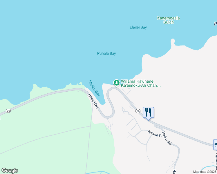 map of restaurants, bars, coffee shops, grocery stores, and more near 2175 Hana Highway in Haiku-Pauwela