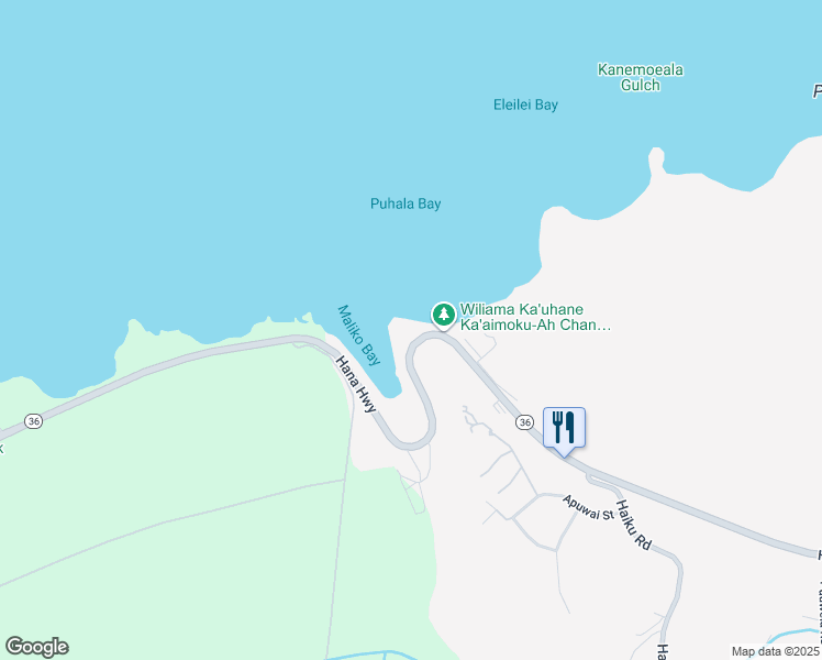 map of restaurants, bars, coffee shops, grocery stores, and more near 2175 Hana Highway in Haiku-Pauwela