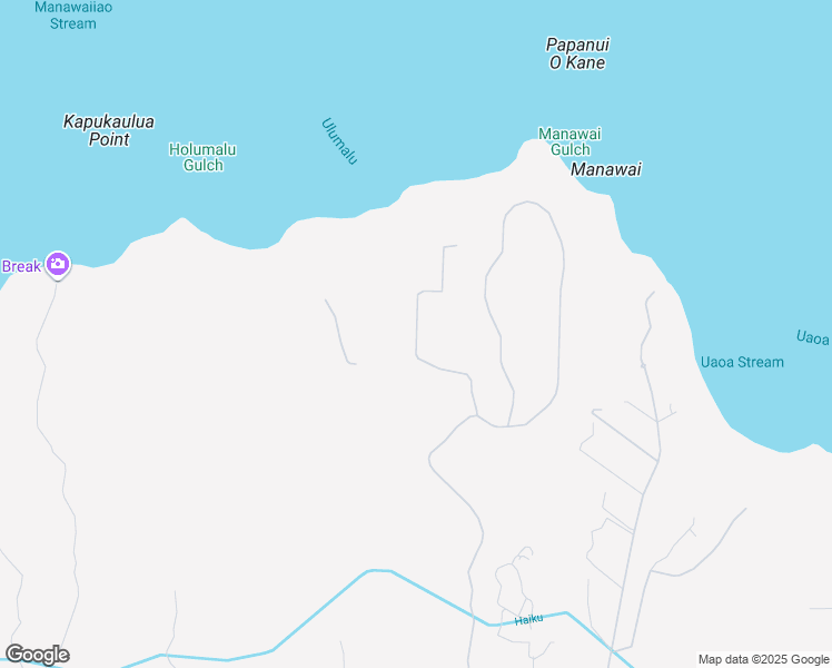 map of restaurants, bars, coffee shops, grocery stores, and more near Kai Poi Road in Haiku-Pauwela