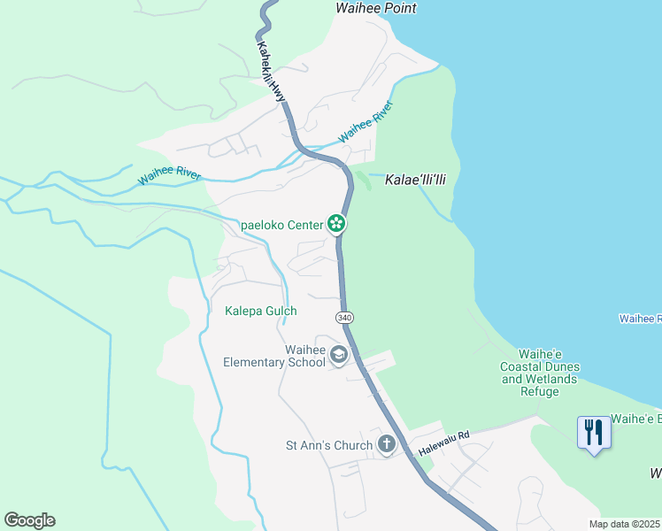 map of restaurants, bars, coffee shops, grocery stores, and more near 2295 Kahekili Highway in Wailuku