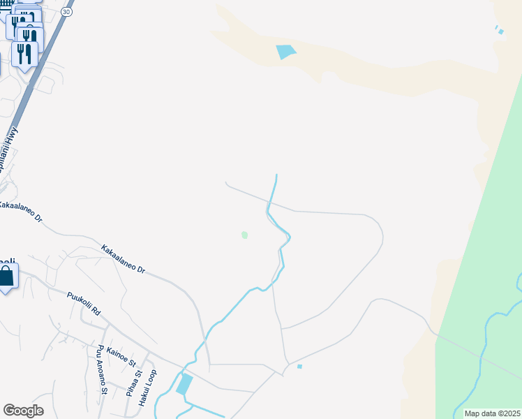 map of restaurants, bars, coffee shops, grocery stores, and more near 2950 Aina Mahiai Place in Lahaina
