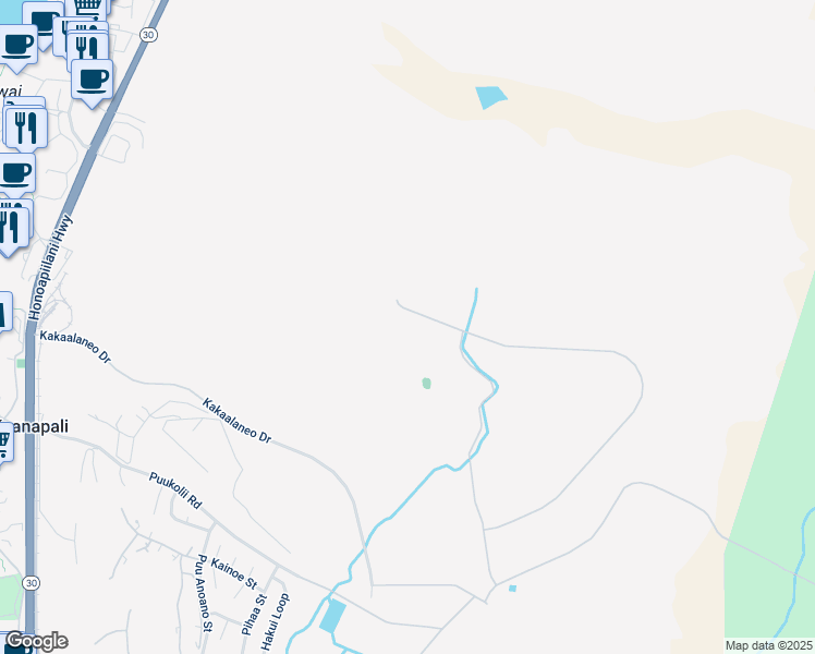 map of restaurants, bars, coffee shops, grocery stores, and more near 3251 Aina Mahiai Place in Lahaina