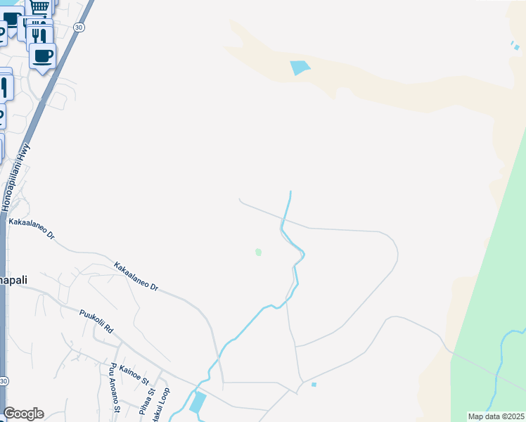 map of restaurants, bars, coffee shops, grocery stores, and more near 1726 Aina Mahiai Place in Lahaina