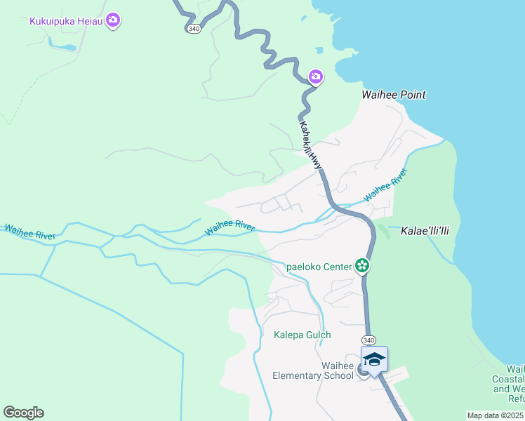 map of restaurants, bars, coffee shops, grocery stores, and more near 176 River Road in Wailuku