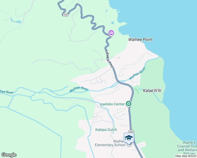 map of restaurants, bars, coffee shops, grocery stores, and more near 128 River Road in Wailuku