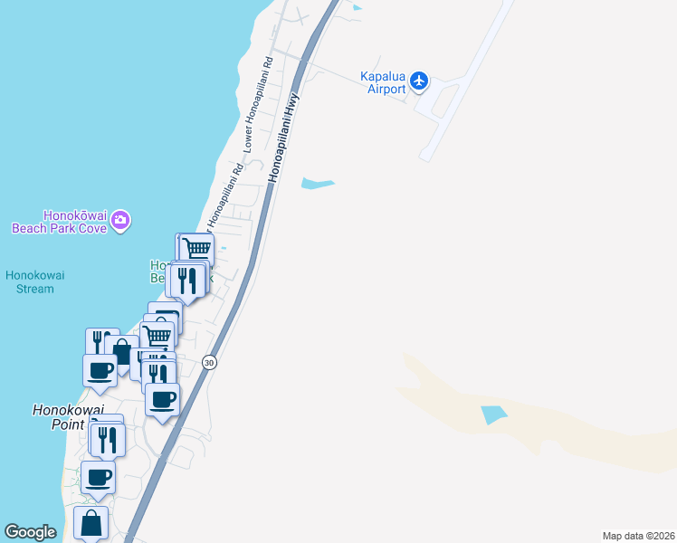 map of restaurants, bars, coffee shops, grocery stores, and more near 3901-3999 Honoapiilani Hwy in Wailuku