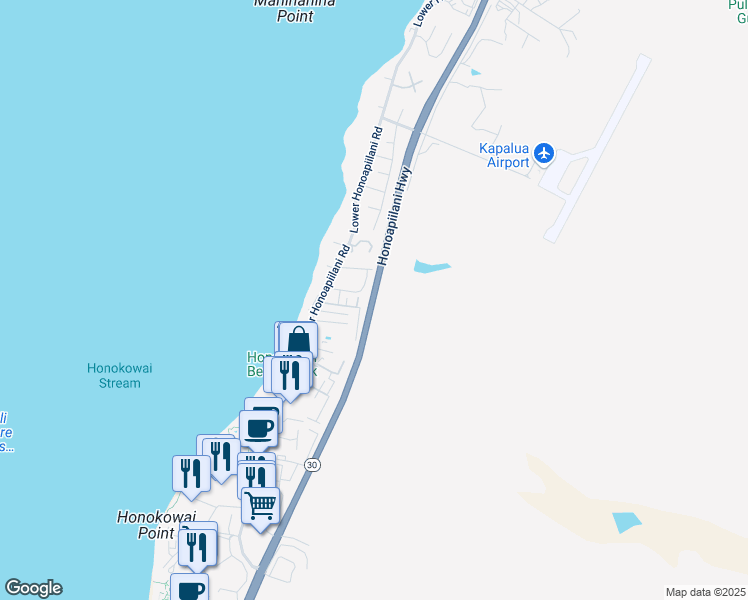 map of restaurants, bars, coffee shops, grocery stores, and more near 3901-3999 Honoapiilani Highway in Wailuku