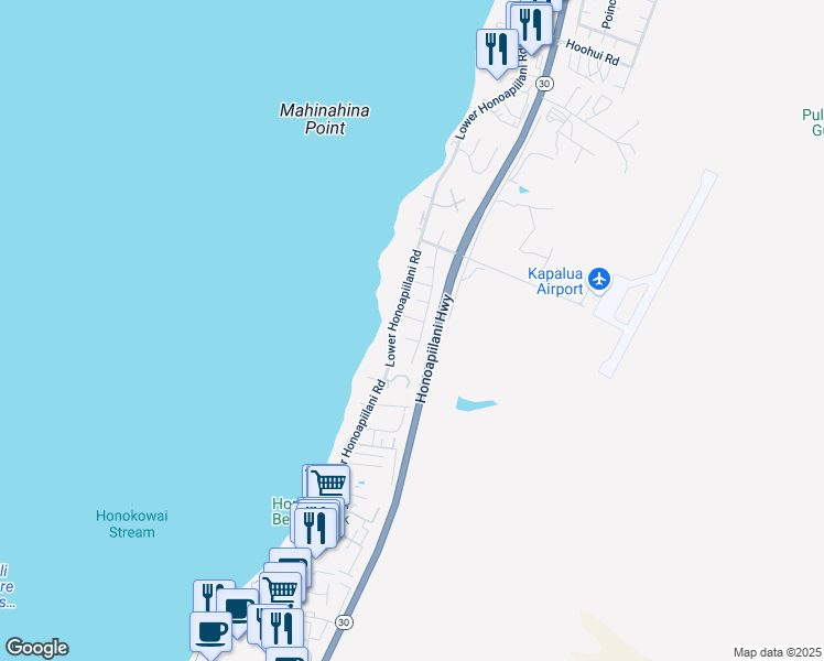 map of restaurants, bars, coffee shops, grocery stores, and more near 27 Aea Place in Lahaina