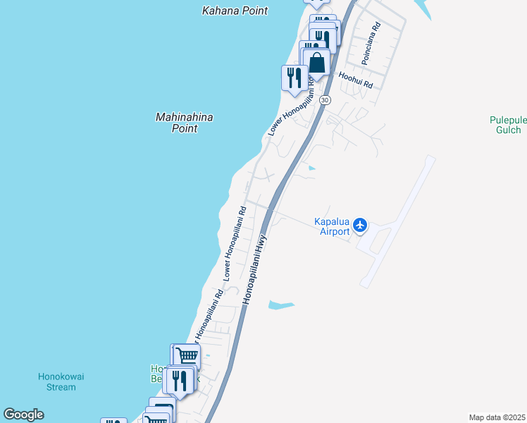 map of restaurants, bars, coffee shops, grocery stores, and more near 4008 Mahinahina Street in Lahaina