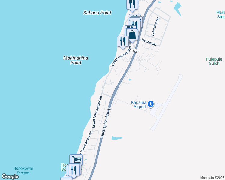map of restaurants, bars, coffee shops, grocery stores, and more near 4056 Mahinahina Place in Lahaina