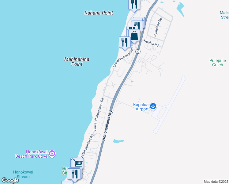 map of restaurants, bars, coffee shops, grocery stores, and more near 4056 Mahinahina Place in Lahaina