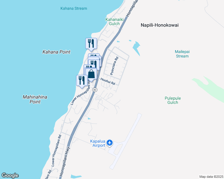 map of restaurants, bars, coffee shops, grocery stores, and more near 28 Lotus Place in Lahaina
