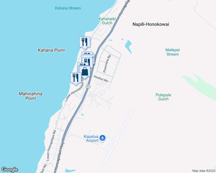 map of restaurants, bars, coffee shops, grocery stores, and more near 28 Lotus Place in Lahaina