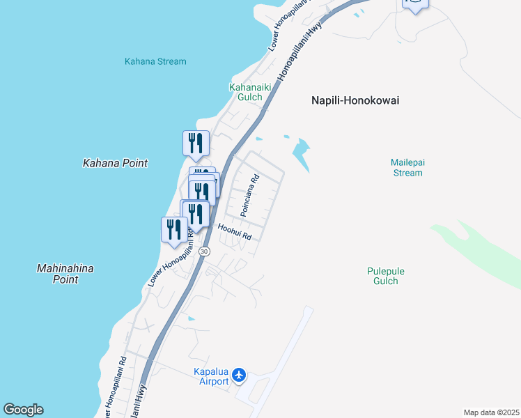 map of restaurants, bars, coffee shops, grocery stores, and more near 2 Hibiscus Place in Lahaina