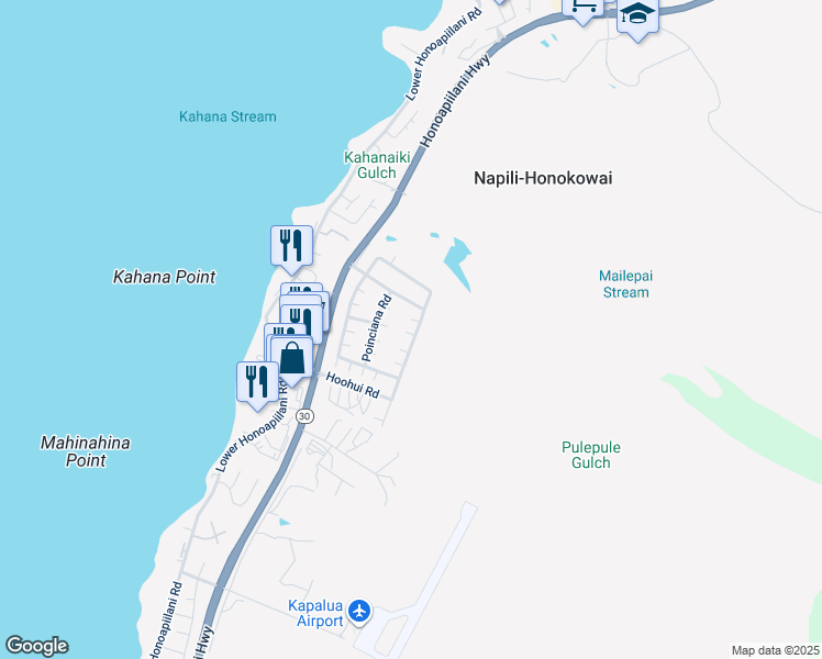 map of restaurants, bars, coffee shops, grocery stores, and more near 2 Hibiscus Place in Lahaina