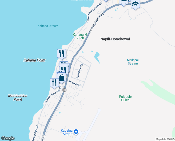 map of restaurants, bars, coffee shops, grocery stores, and more near 2 Hibiscus Place in Lahaina