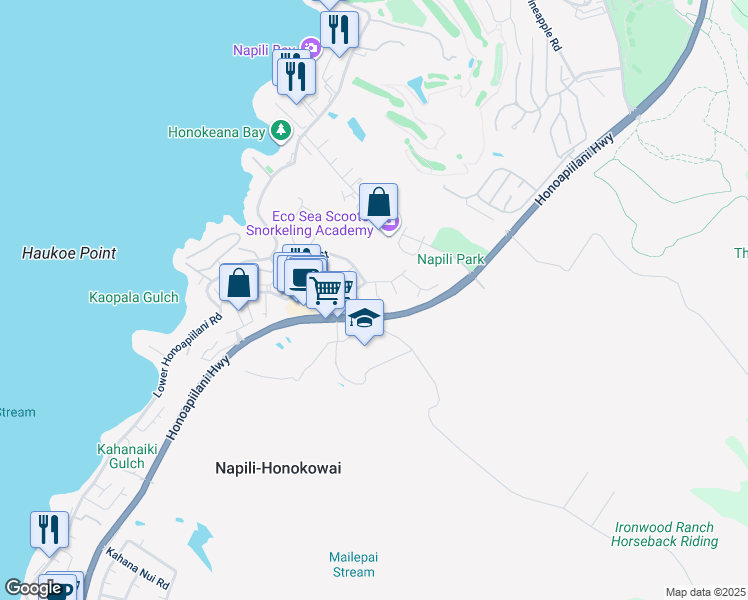 map of restaurants, bars, coffee shops, grocery stores, and more near 97 Haku Place in Lahaina