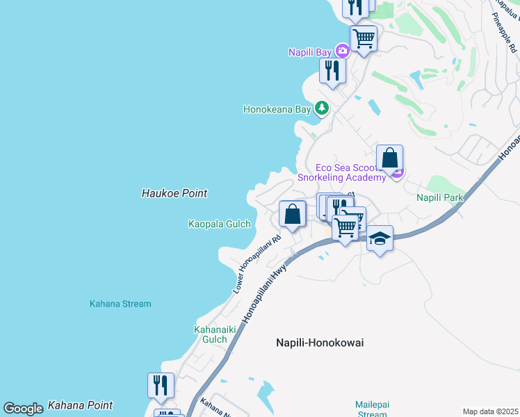 map of restaurants, bars, coffee shops, grocery stores, and more near 29 Hale Malia Place in Lahaina