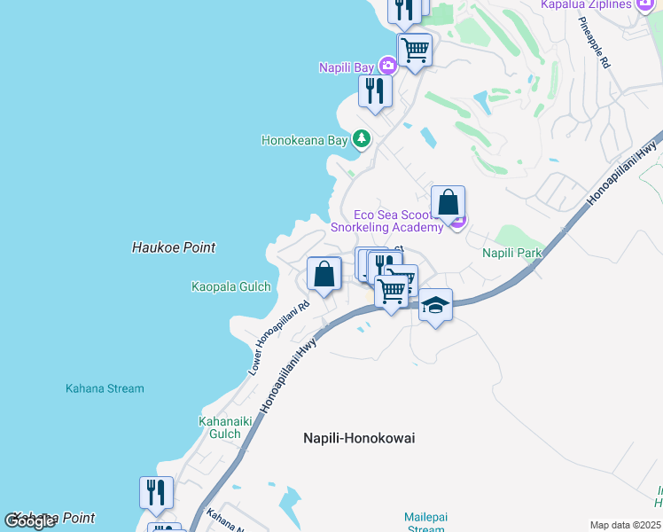 map of restaurants, bars, coffee shops, grocery stores, and more near 10 Kili Nahe Street in Lahaina