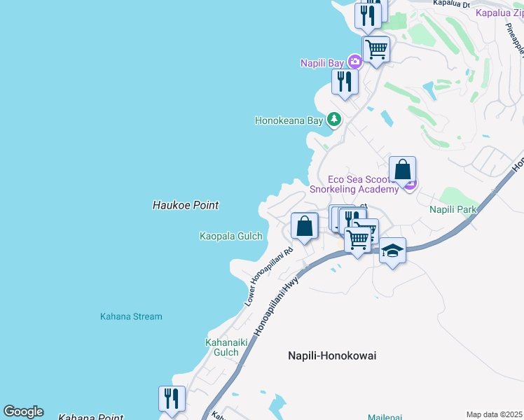 map of restaurants, bars, coffee shops, grocery stores, and more near 51 Hale Malia Place in Lahaina
