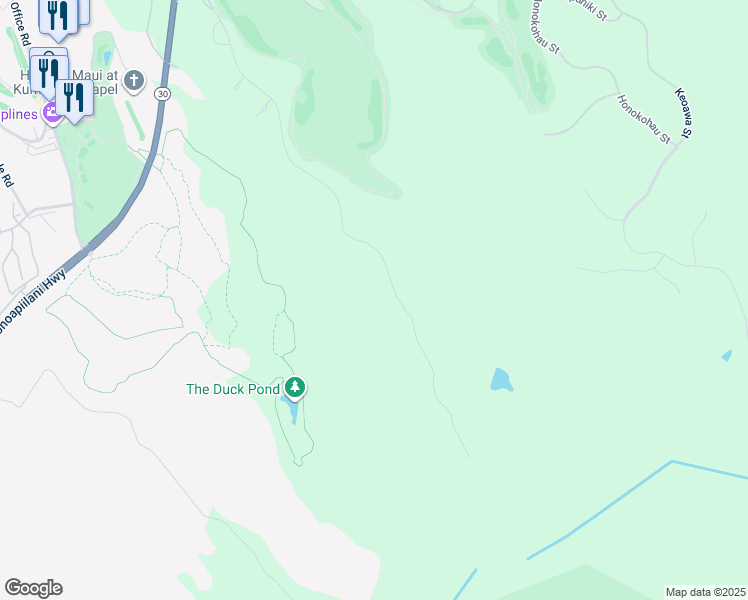 map of restaurants, bars, coffee shops, grocery stores, and more near 600 Mahana Ridge Street in Lahaina