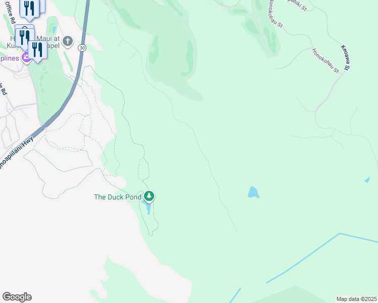 map of restaurants, bars, coffee shops, grocery stores, and more near 600 Mahana Ridge Street in Lahaina