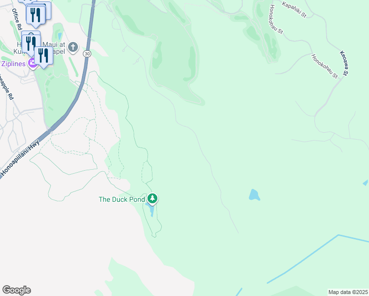 map of restaurants, bars, coffee shops, grocery stores, and more near 300 Mahana Ridge Street in Lahaina