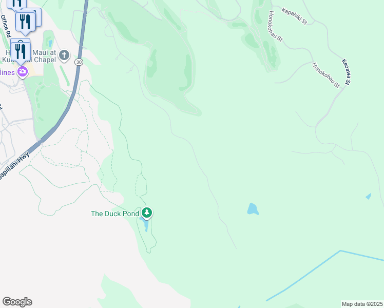 map of restaurants, bars, coffee shops, grocery stores, and more near 640 Mahana Ridge Street in Lahaina