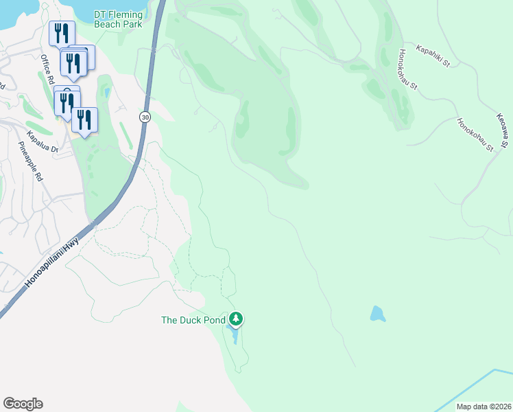 map of restaurants, bars, coffee shops, grocery stores, and more near 100 Hawane Loop in Lahaina