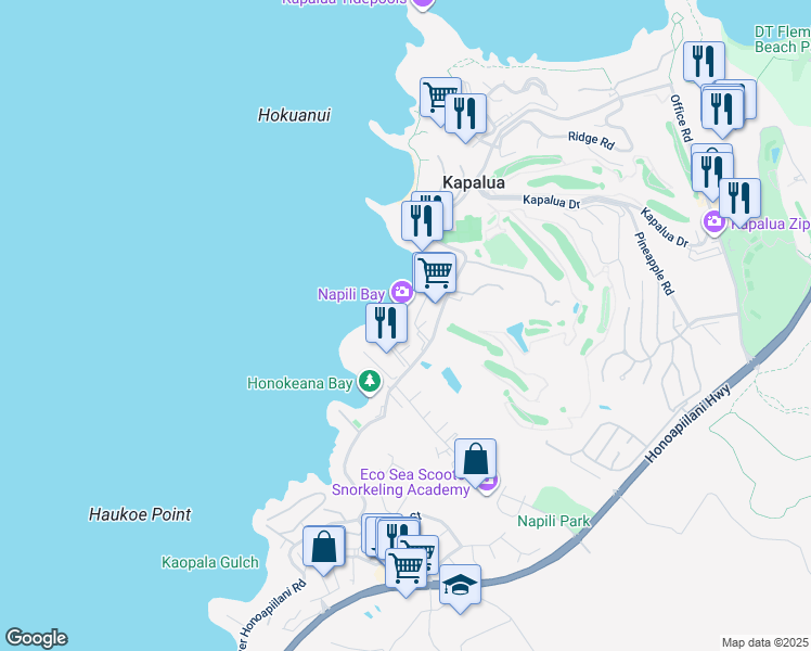 map of restaurants, bars, coffee shops, grocery stores, and more near 12 Hui in Lahaina