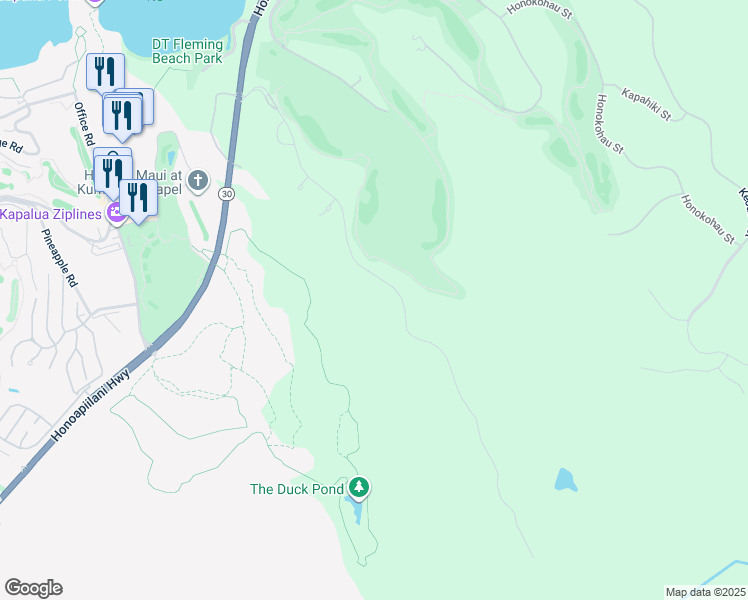 map of restaurants, bars, coffee shops, grocery stores, and more near 330 Mahana Ridge Street in Lahaina