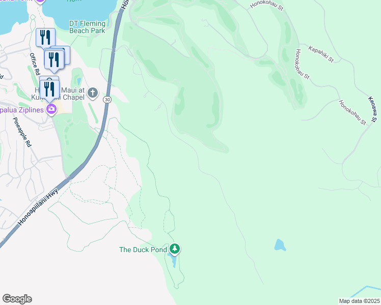 map of restaurants, bars, coffee shops, grocery stores, and more near 340 Mahana Ridge Street in Lahaina